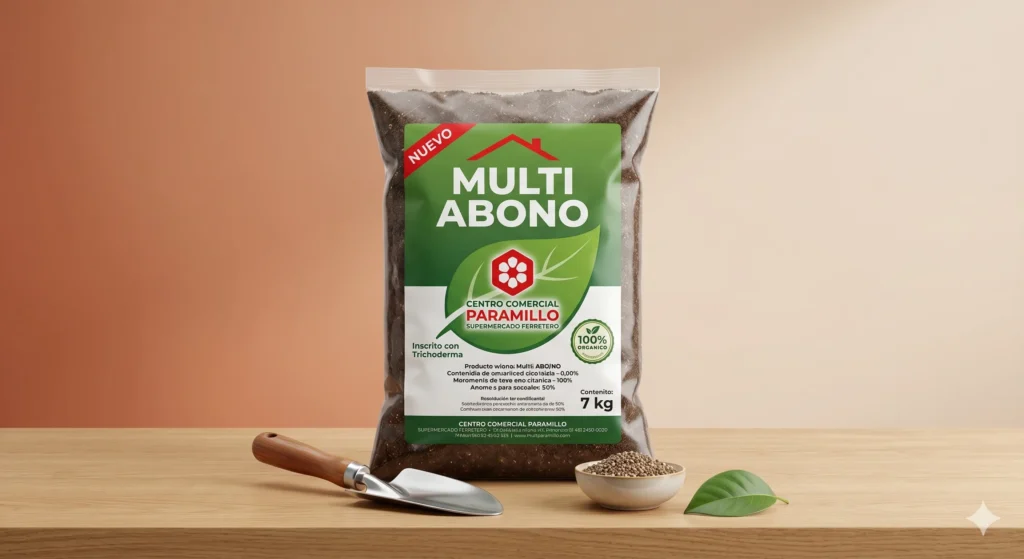 Multiabono orgánico Paramillo de 1 kg para cultivos en Agroaguacates, tienda agropecuaria en Guatire.
