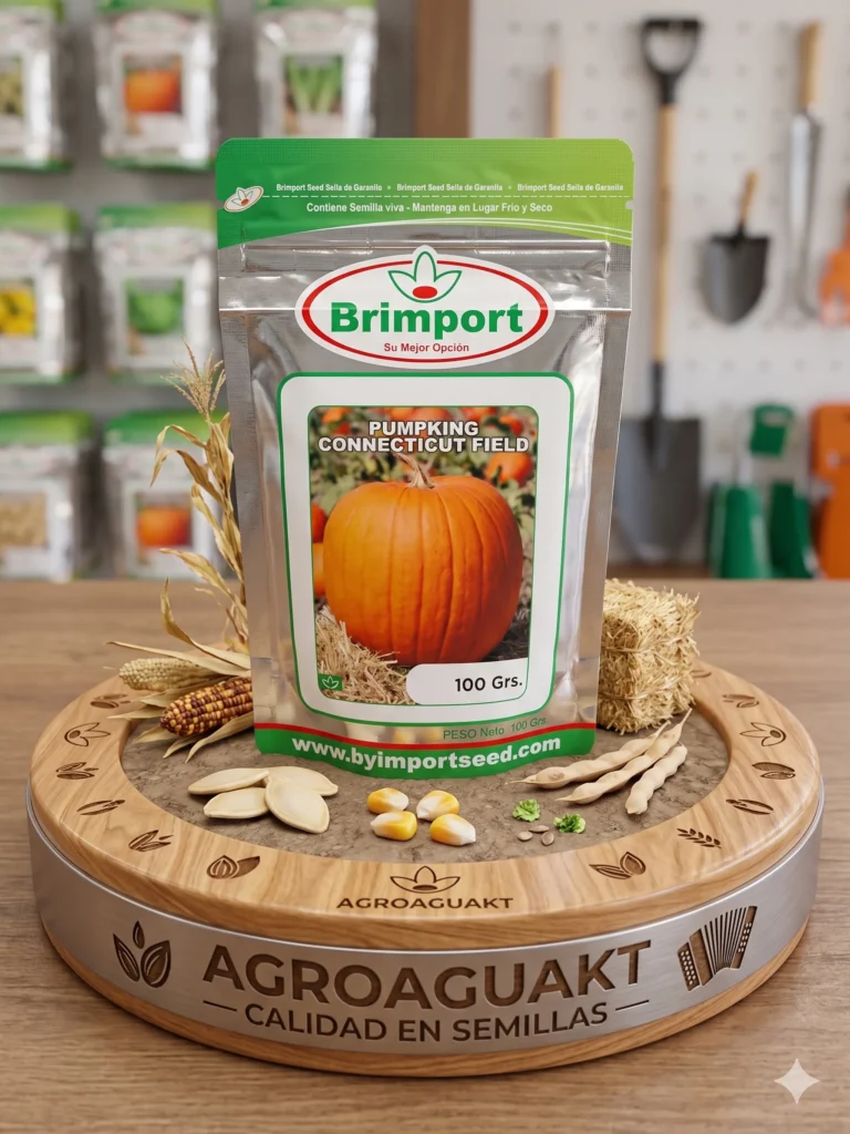 Semillas de calabaza Pumpking Connecticut Field Brimport 100g en Agroaguacates, tienda agropecuaria en Guatire.